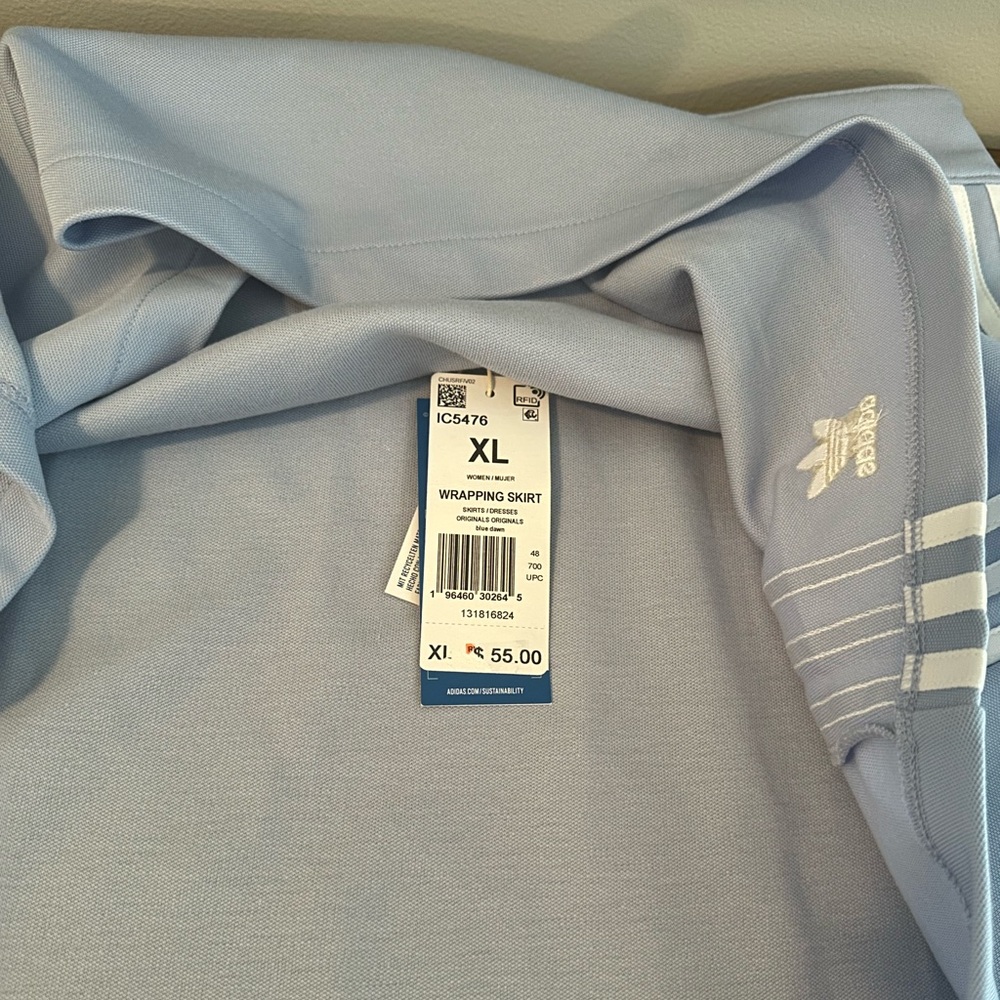 Adidas Sky Blue Skirt with White Accents - Picture 6 of 6